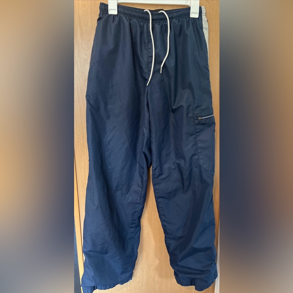 Vintage Nike Men’s Fleece Lined Pants Medium Blue Drawstring Y2K 90’s